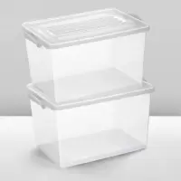 特大号塑料透明收纳箱家用有盖储物箱学生宿舍儿童玩具带轮整理箱 三维工匠