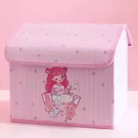 美少女心可爱大容量可折叠布艺收纳箱带盖家用宿舍桌面收纳整理盒 三维工匠