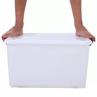 加厚特大号塑料收纳箱白色储物箱衣物衣服汽车整理箱子带盖轮 三维工匠