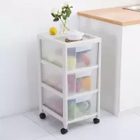 厨房收纳柜抽屉式储物柜夹缝置物柜塑料组合收纳箱置物架零食柜子 三维工匠