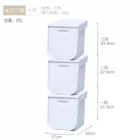 日本前开式玩具收纳箱塑料翻盖整理箱大号叠加储物箱三个装 三维工匠