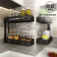 厨房置物架免打孔壁挂式转角旋转挂架调味料用品家用大全收纳架子收纳层架 三维工匠