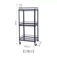 厨房置物架菜篮可移动带轮收纳架子落地小推车多层菜篮冰箱侧收纳层架 三维工匠