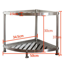 特厚304不锈钢厨房三角置物架转角架放锅架子收纳用品落地多层收纳层架 三维工匠