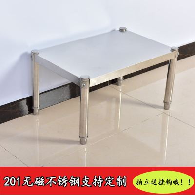 不锈钢正方形微波炉置物架两层双层架厨房落地碗架收纳架二层烤箱收纳层架 三维工匠