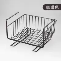 橱柜铁艺置物架挂式免打孔多功能收纳架厨房储物架子挂篮置物篮收纳层架 三维工匠