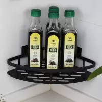 厨房置物架免打孔壁挂式调味品收纳架黑色调味料架子家用储物挂架收纳层架 三维工匠