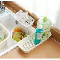 韩国厨房钢丝球百洁布餐具收纳双层沥水盒浴室洗漱品摆放整理架收纳层架 三维工匠