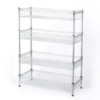 厨房置物架蔬菜收纳架 落地多层家用可移动水果碗锅调味料储物架收纳层架 三维工匠