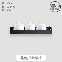 黑色厨房置物架壁挂式挂墙上免打孔家用储物收纳架调味品调料架子收纳层架 三维工匠