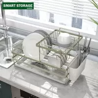 厨房碗碟架沥水架双层晾放碗筷碗碟碗盘置物架家用筷子勺子收纳架收纳层架 三维工匠