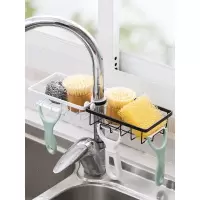 铁艺水龙头置物架水池多功能抹布沥水架厨房免打孔水架子收纳架收纳层架 三维工匠