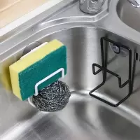 日式厨房铁艺沥水收纳架带吸盘水海绵沥水收纳架水龙头抹布挂篮收纳层架 三维工匠