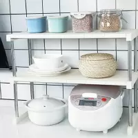 厨房置物架桌面收纳架塑料架子柜子多层卧室橱柜分层衣柜隔板隔层收纳层架 三维工匠
