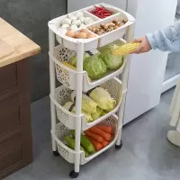 厨房置物架落地多层蔬菜架用品菜篮子储物筐玩具收纳家用大全收纳层架 三维工匠