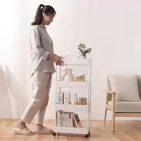 厨房置物架冰箱夹缝小推车卫生间收纳架子零食可移动落地缝隙多层收纳层架 三维工匠