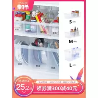厨房橱柜收纳盒家用透明塑料餐具锅具储物盒置物架杂物收纳篮收纳层架 三维工匠