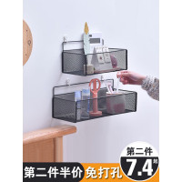 墙上置物架免打孔卧室床头挂墙壁挂篮厨房浴室墙面收纳架宿舍收纳层架 三维工匠