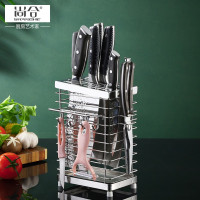 家用放刀架厨房用品 304不锈钢多功能菜刀架置物架刀具收纳刀座盒收纳层架 三维工匠