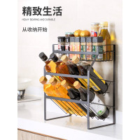 厨房调料置物架油盐酱醋瓶调味品台面落地多层家用收纳架子收纳层架 三维工匠