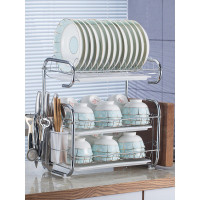 厨房置物架用品餐具收纳盒盘子碗收纳架刀架碗柜碗碟沥水碗架厨房收纳层架 三维工匠