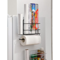 保鲜膜袋收纳架免打孔冰箱侧壁挂厨房用品家用大全纸巾卷纸置物架收纳层架 三维工匠