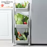 日式厨房果蔬置物架浴室收纳架卧室落地整理塑料卫生间角落储物架收纳层架 三维工匠