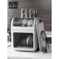 厨房碗架碗筷收纳盒放碗碟沥水装碗箱带盖餐盘置物架塑料家用碗柜收纳层架 三维工匠
