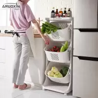 厨房置物架收纳筐架子蔬菜家用放菜用品大全蔬果柜篮子落地式多层收纳层架 三维工匠
