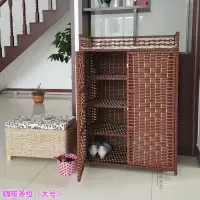 鞋柜简易玄关储物柜藤编鞋柜多层儿童衣柜收纳柜子北欧简衣柜开 三维工匠