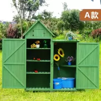 室外收纳柜防水防晒储物置物露天庭院杂物柜阳台花园工具柜子实木收纳柜 三维工匠