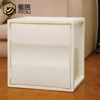 简易塑料书柜 自由组装前开式收纳箱 书本玩具收纳柜 桌面储物柜收纳柜 三维工匠