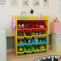 儿童玩具收纳架宝宝绘本书架幼儿园卡通收纳柜玩具整理置物架多层收纳柜 三维工匠