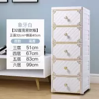 加厚欧式收纳柜抽屉式塑料宝宝衣柜婴儿童衣服整理箱简易储物柜子收纳柜 三维工匠
