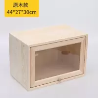 北欧全实木玻璃收纳柜简约组合儿童小书柜多功能客厅储物展示柜子收纳柜 三维工匠