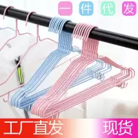 10个20个不锈钢无痕衣架酒店家用成人晾衣架防滑浸塑挂钩晒衣架W1 三维工匠