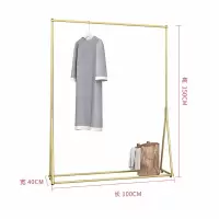 服装店展示架金色服装架女装店货架落地式挂衣架衣服架子铁艺简约 三维工匠