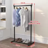 晾衣架落地折叠双杆式单杆式晾衣杆室内晒衣架卧室凉衣架挂衣服架 三维工匠 双杆(舒适款)黑色-带轮子 1个