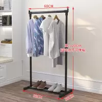 晾衣架落地折叠室内卧室衣架晾衣杆式阳台晒衣架升降简易挂衣架晾衣杆 三维工匠 小号伸缩(黑色)-无轮子 大