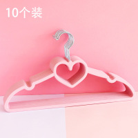 粉色爱心无痕家用挂衣架卧室衣橱衣柜宿舍凉晒衣架防滑晾衣服撑子衣架 三维工匠