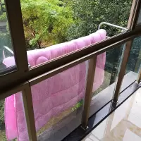 晒被不锈钢挂防盗窗户外阳台护栏晾晒衣架外置伸缩免打孔室外衣架 三维工匠