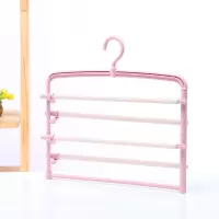 多功能裤架夹子服装店防滑滚动转轴内衣架家用伸缩塑料裤挂晾衣撑衣架 三维工匠