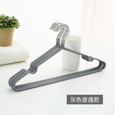 加粗无痕防滑浸塑衣架子撑衣挂家用衣服架衣撑成人金属晾衣架批发衣架 三维工匠