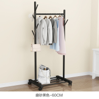 晾衣架落地折叠卧室内单杆式晒衣架挂衣架家用阳台简易衣服的架子晾衣杆 三维工匠 100胡桃色加粗-送轮 1个