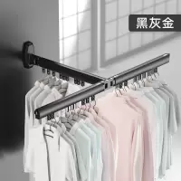 凉衣架家用阳台折叠隐形晾衣架伸缩晾衣杆晒被子飘窗壁挂式晾衣杆 三维工匠 玫瑰金-两杆 小