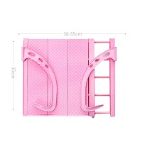 多功能阳台晒鞋架窗外折叠可伸缩暖气片置物板挂晾衣架晒鞋子晾晒架 三维工匠 粉色75-120cm[免安装可伸缩送袜夹]