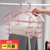 多功能折叠裤架家用多层裤夹强力无痕衣架免钉挂裤子衣柜收纳晾晒架 三维工匠 单只装咖色[衣服裤子]?一架搞定 4个