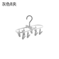 可折叠多夹子晾衣架 家用多功能挂钩衣架晒内衣裤袜子晾晒架 三维工匠 粉色32夹 1个