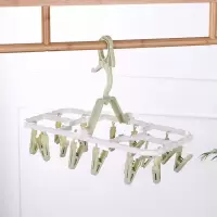多功能折叠晾衣架宝宝婴儿童袜子晾晒架小孩晾袜架多夹子家用小号晾晒架 三维工匠 36夹袜架蓝色加厚款 1个
