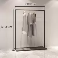 铁艺简约服装架男女服装店展示架挂衣架子正挂落地式侧挂衣服货架晾晒架 三维工匠 三件套如图总长3.4米 官方标配